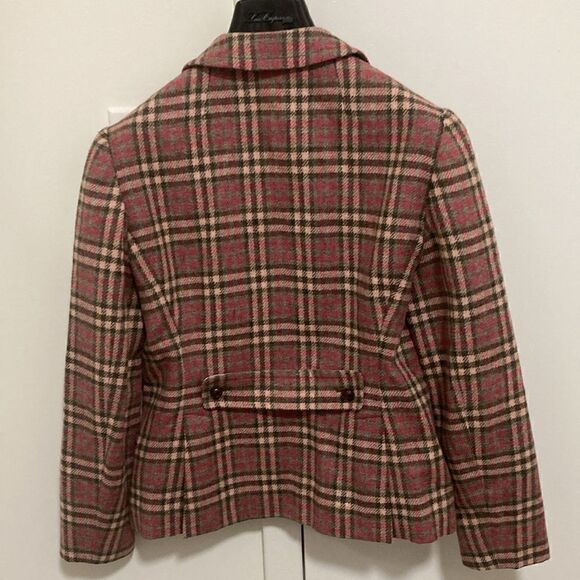Brooks Brothers NWOT Women’s Plaid Italian Wool Blazer. Pink/gray. Size 0. - Picture 2 of 9